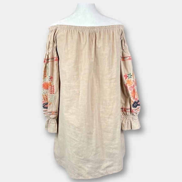 The Impeccable Pig Embroidery Top Off Shoulder Dress Tunic Long Sleeve Size M - Picture 5 of 8